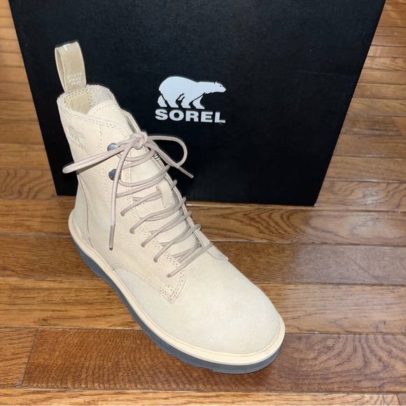 Sorel Hi-Line Lace Canoe Boot Suede Tawny Buff Women’s Size 6 NIB - Picture 2 of 12